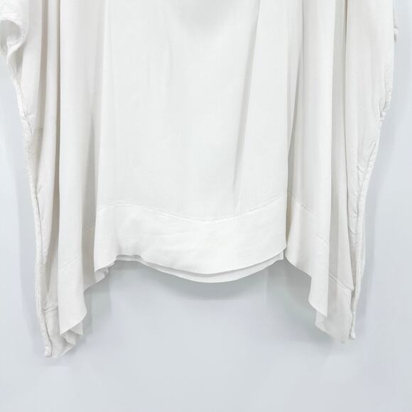 Diane von Furstenberg DVF New Hanky White Poncho Blouse Oversized Womens Sz S - Picture 5 of 10